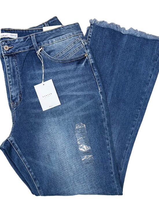 KanCan Denim - KAN CAN PLUS Back bottom color block detail flare